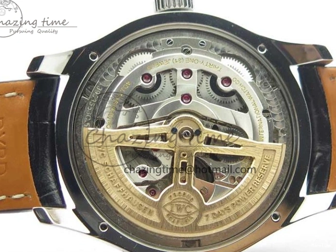 MIROTIME 0128 Portugieser Perpetual Calendar IW503406 V9F 1:1 Best Edition Silver Dial on Black Leather Strap A FastDry 7115